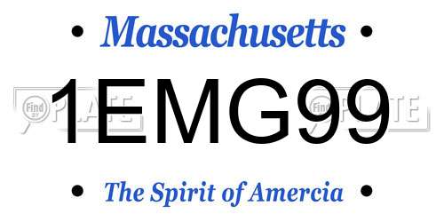 1EMG99 Massachusetts License Plate