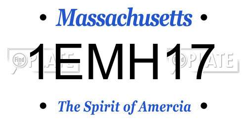 1EMH17 Massachusetts License Plate