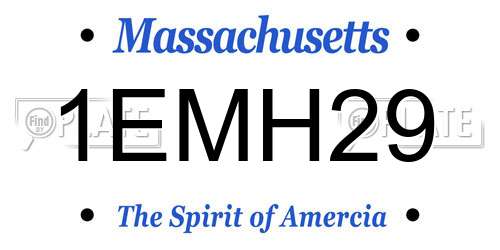 1EMH29 Massachusetts License Plate