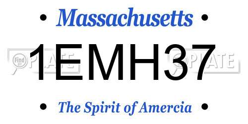 1EMH37 Massachusetts License Plate