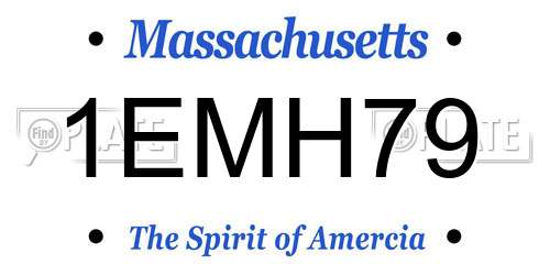 1EMH79 Massachusetts License Plate