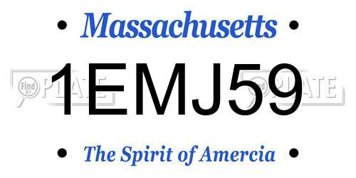 1EMJ59 Massachusetts License Plate