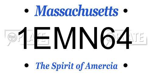 1EMN64 Massachusetts License Plate