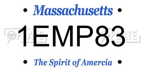 1EMP83 Massachusetts License Plate