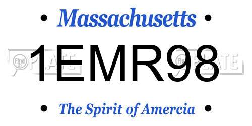 1EMR98 Massachusetts License Plate