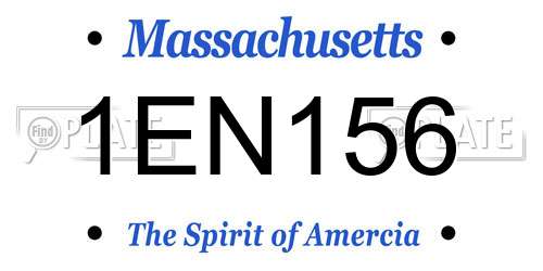 1EN156 Massachusetts License Plate