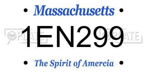 1EN299 Massachusetts License Plate