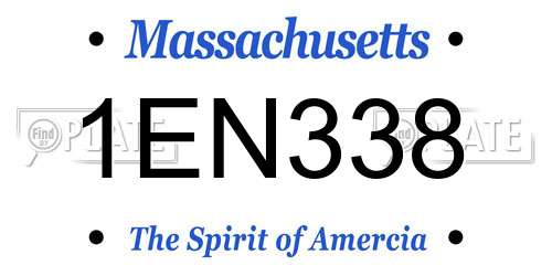 1EN338 Massachusetts License Plate