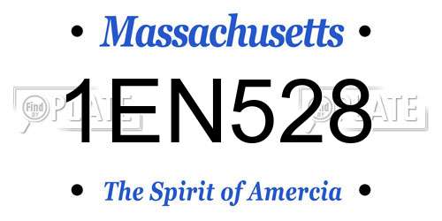 1EN528 Massachusetts License Plate