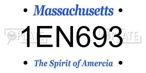 1EN693 Massachusetts License Plate