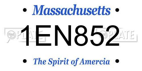 1EN852 Massachusetts License Plate