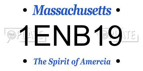 1ENB19 Massachusetts License Plate