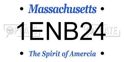1ENB24 Massachusetts License Plate