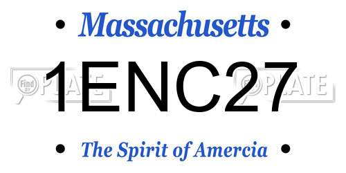 1ENC27 Massachusetts License Plate
