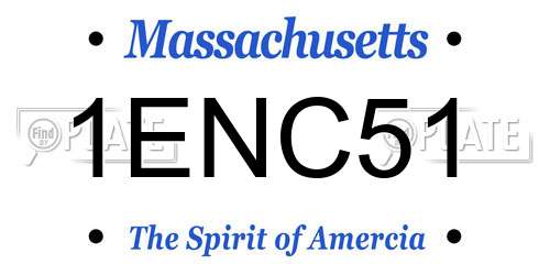 1ENC51 Massachusetts License Plate