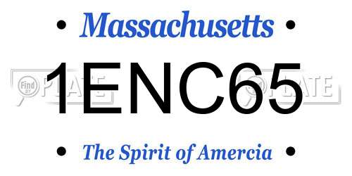 1ENC65 Massachusetts License Plate