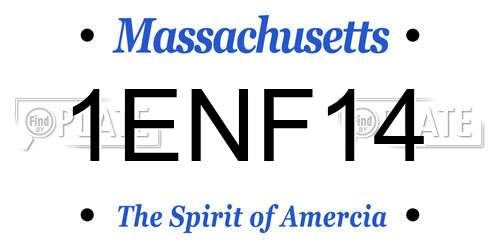 1ENF14 Massachusetts License Plate