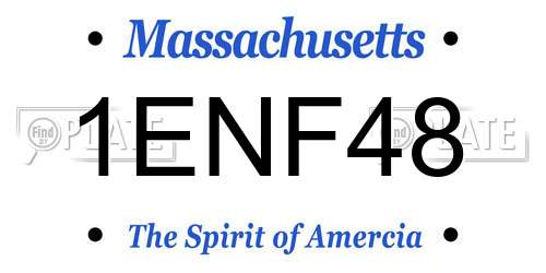 1ENF48 Massachusetts License Plate