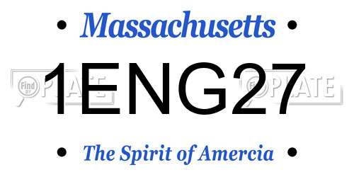 1ENG27 Massachusetts License Plate