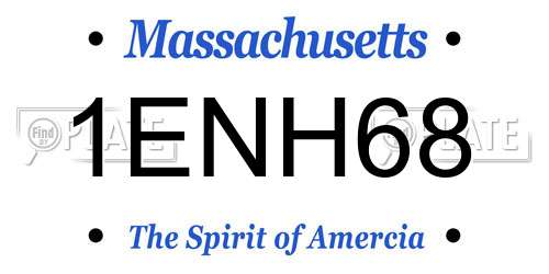 1ENH68 Massachusetts License Plate