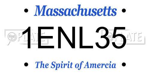 1ENL35 Massachusetts License Plate