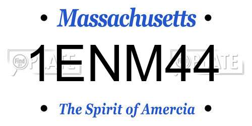 1ENM44 Massachusetts License Plate