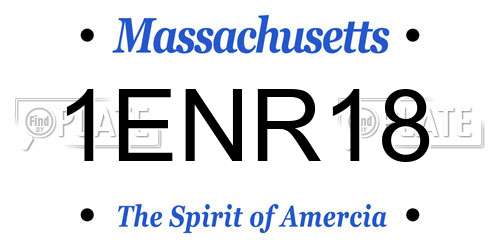 1ENR18 Massachusetts License Plate