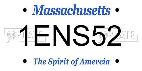 1ENS52 Massachusetts License Plate