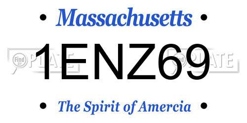 1ENZ69 Massachusetts License Plate