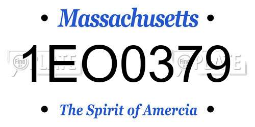 1EO0379 Massachusetts License Plate