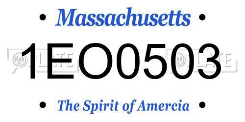 1EO0503 Massachusetts License Plate