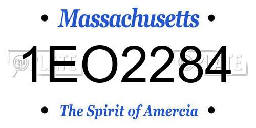 1EO2284 Massachusetts License Plate