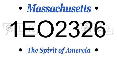 1EO2326 Massachusetts License Plate