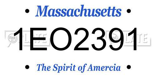 1EO2391 Massachusetts License Plate