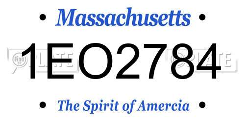 1EO2784 Massachusetts License Plate