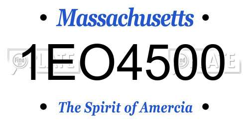 1EO4500 Massachusetts License Plate