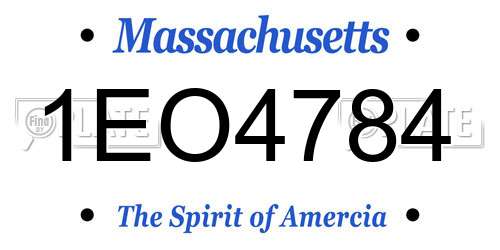 1EO4784 Massachusetts License Plate