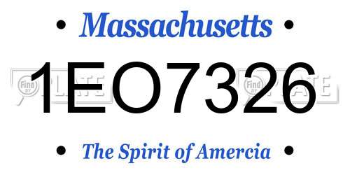 1EO7326 Massachusetts License Plate
