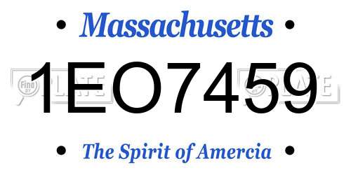 1EO7459 Massachusetts License Plate