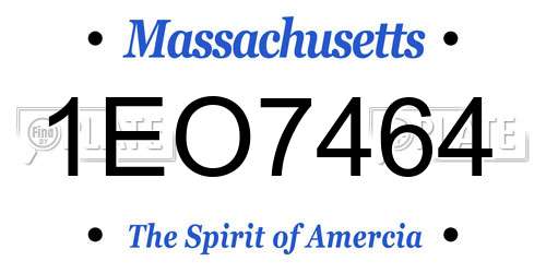 1EO7464 Massachusetts License Plate