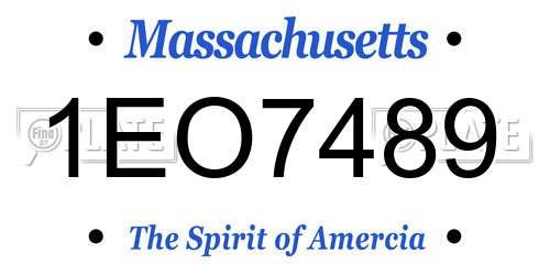 1EO7489 Massachusetts License Plate