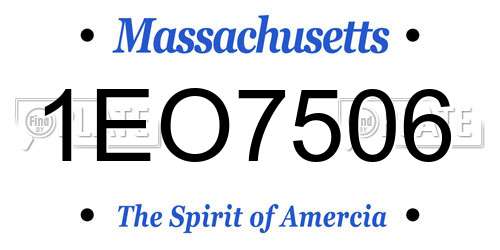 1EO7506 Massachusetts License Plate