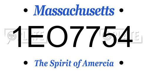 1EO7754 Massachusetts License Plate