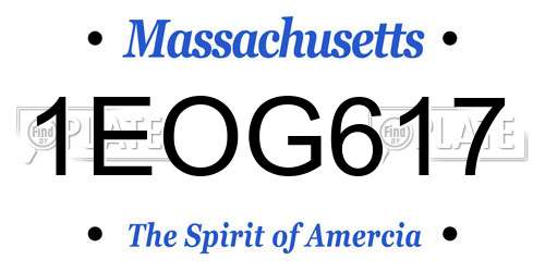 1EOG617 Massachusetts License Plate