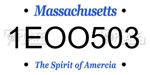 1EOO503 Massachusetts License Plate