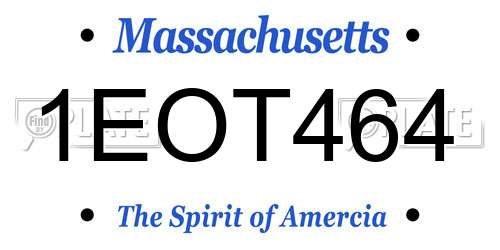 1EOT464 Massachusetts License Plate