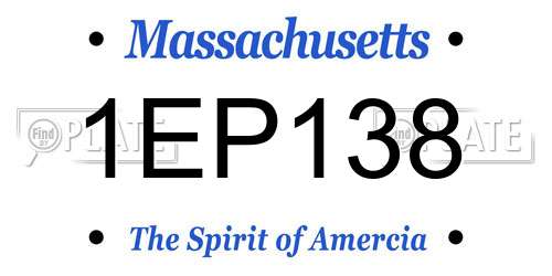 1EP138 Massachusetts License Plate
