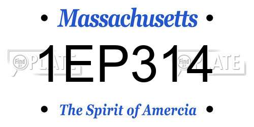 1EP314 Massachusetts License Plate