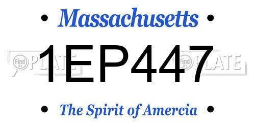 1EP447 Massachusetts License Plate