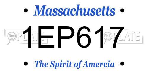 1EP617 Massachusetts License Plate